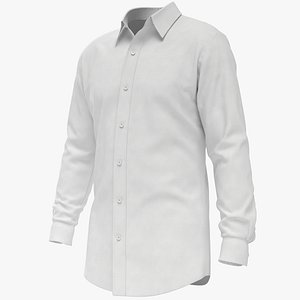3D Realistic Worn Regular Shirt Long Sleeve Male Body Shape Model 3D