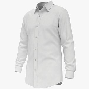 3D Realistic Worn Regular Shirt Long Sleeve Male Body Shape Model