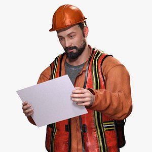 Realistic 3D Construction Worker Character Model