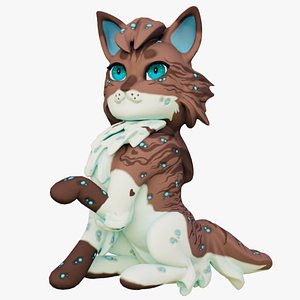 3D Stylized Diamond Cat model