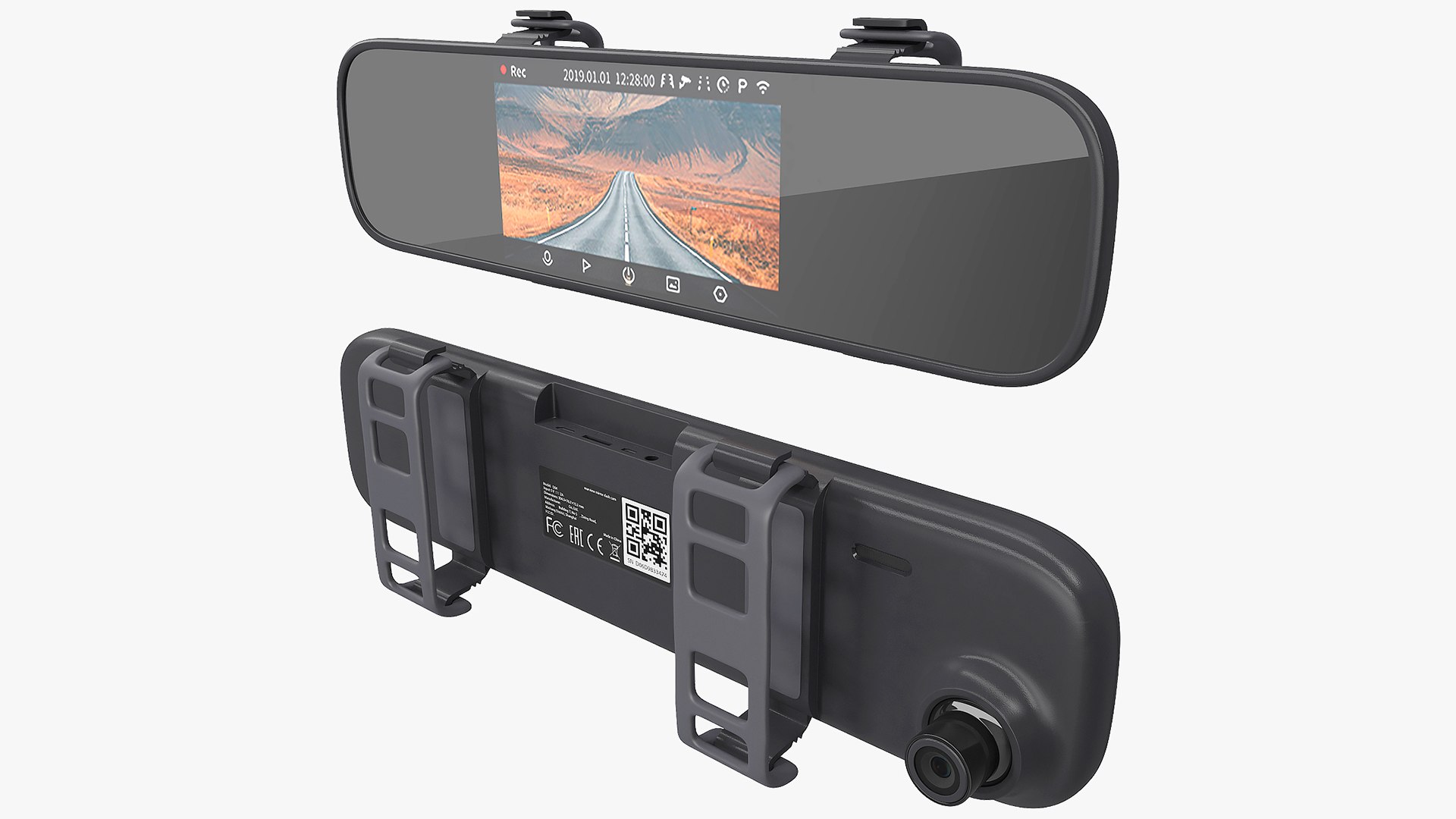 Rearview Mirror Smart Dash Cam 3D model preview