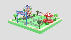 3D luna park scene model