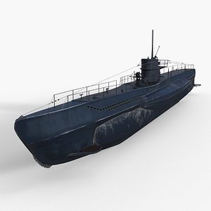 WW2 Submarine German U-Boat low-poly 3d model 3D model