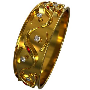 3D bracelet diamond gold