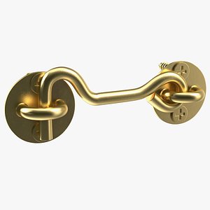 3D Hook and Eye Latch for Sliding Door Gold model