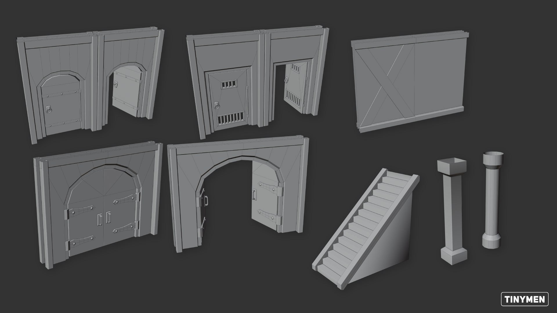 Asset Pack Vol 10 - Modular Dungeon Interior 3D https://p.turbosquid.com/ts-thumb/Ah/eBIFqm/oa/wireframe_04/jpg/1764928678/1920x1080/fit_q87/2e3db0b85d2d17d886c5cf370ef0f95cff60e5b2/wireframe_04.jpg