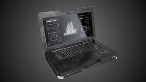 Construction Site Military Laptop 3D