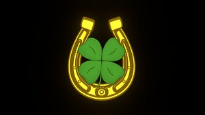 Lucky Horseshoe with four leaf clover