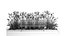 Flowerbed Bench With Bushes Feather Grass 1135