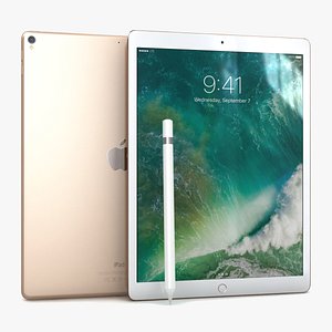 iPad Pro 12.9 (2017) Gold with Pencil