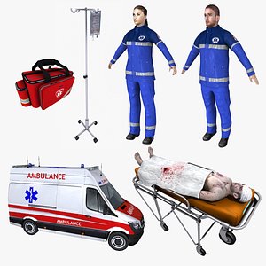 3d model of ambulance realtime