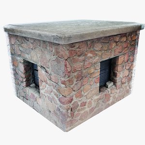 3D Bunker Ventilation Cobblestone Building