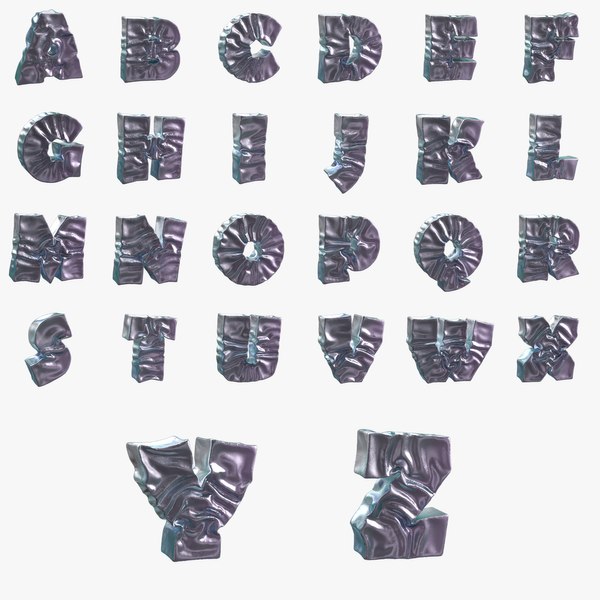 3D Alphabet English letters pack. Cloth surface like. model