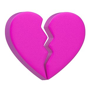 3D Broken Heart Emoji Pink