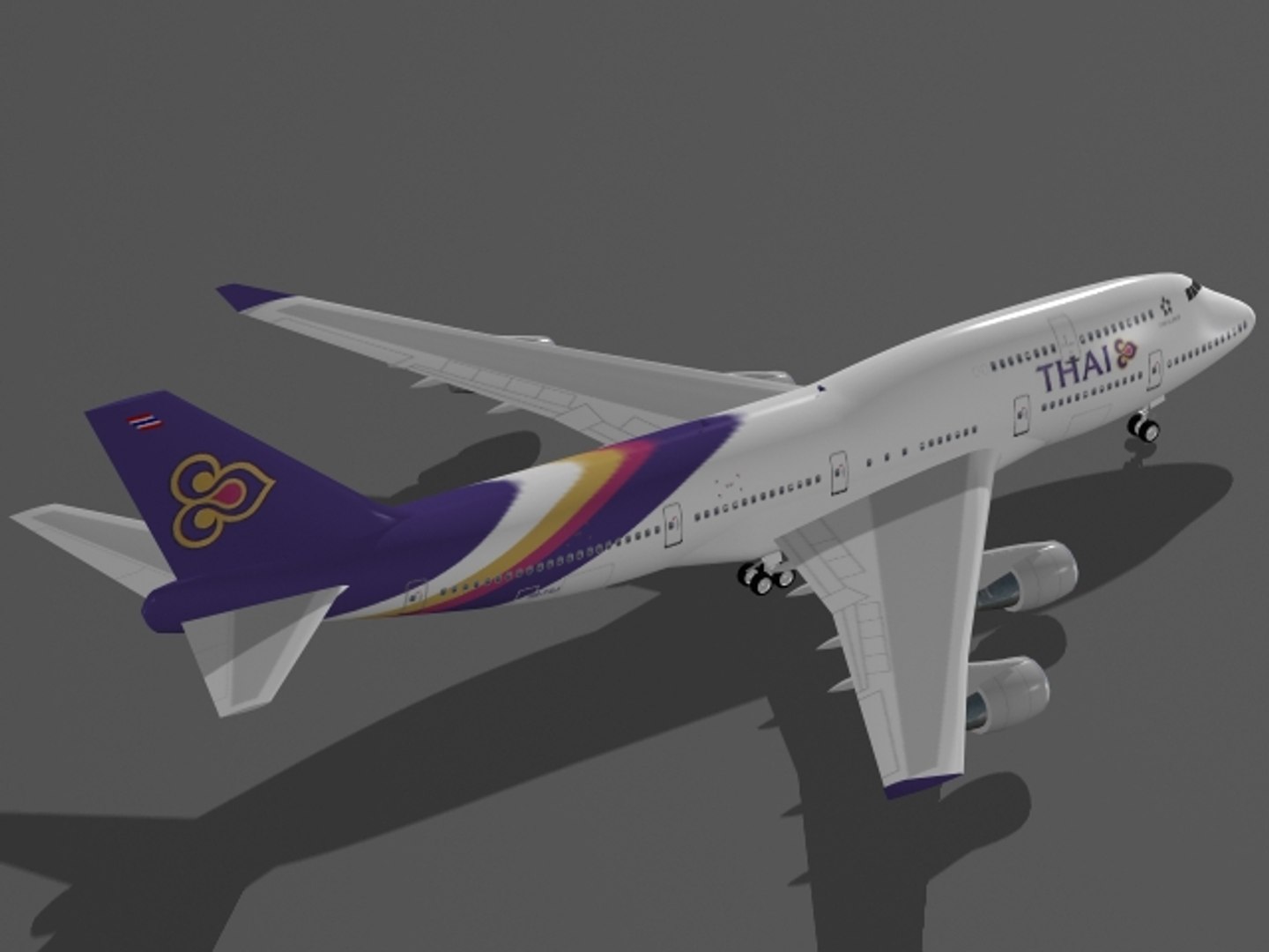 B 747-400 Thai Airways 3d Max