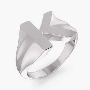 STL file Oval Louis Vuitton logo replica signet ring 3D print