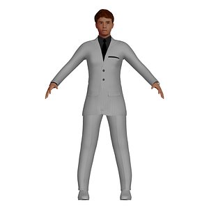 Lowpoly Business Man White Suit