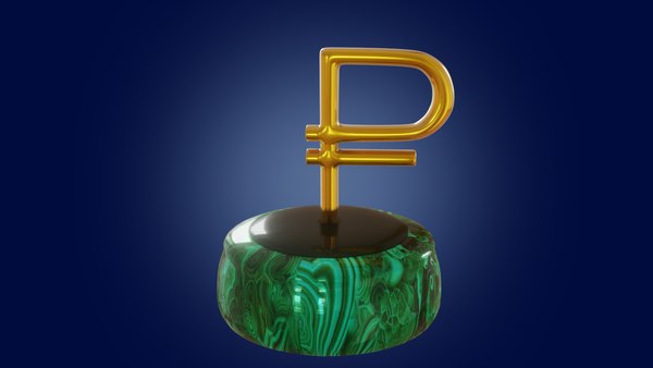 3D ruble sign