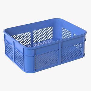 3D Plastic Food Crate Blue