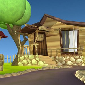 cartoon farm 3d model
