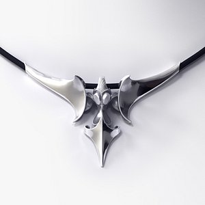 Art Noveau Bird Necklace 3D Model