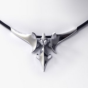 Art Noveau Bird Necklace 3D Model