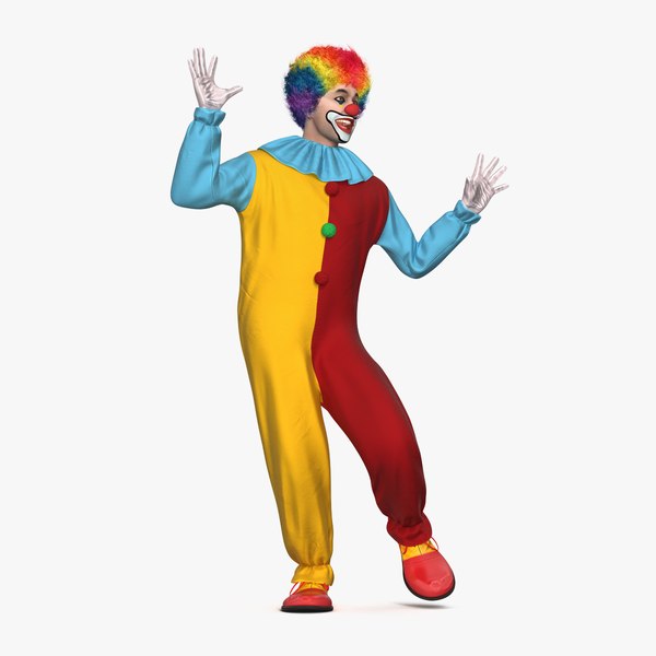 3D circus clown costume dancing model