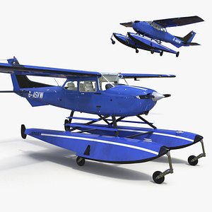 3D Amphibious Aircraft Cessna 172