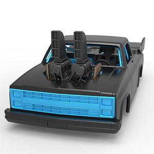 Diecast Dragster truck Scale 1 to 25 3D model