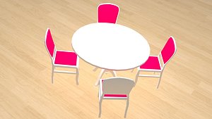 3D model table dinner kitchen