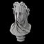 Veiled Classical Bust Sculpture - Marble and Bronze Statue 3D model