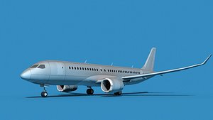 Bombardier CS100 Bare Metal 3D model