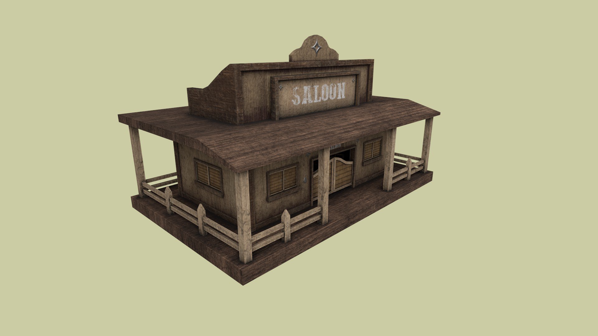 3D Model Western Saloon - Old West - TurboSquid 1703997