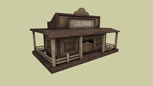 3D model western saloon - old west