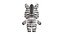 Modelo 3D de zebra, desenho animado, estilo chibi kawaii, com baixa contagem de polígonos.