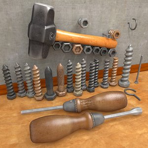 hammer screw 3d model