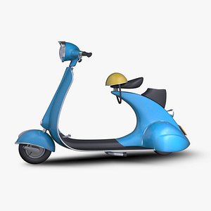 3ds max cartoon vintage scooter