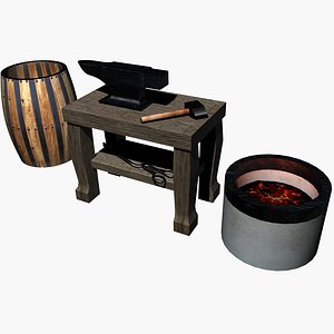 3d model blacksmith tools