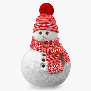 3D little snowgirl christmas snow model
