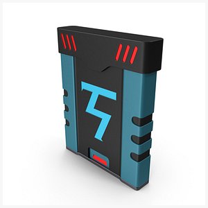 3D SciFi Access Key Cartridge Blue V1 PBR model