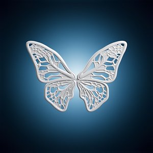 Filigree Butterfly Wings Stencil Design 3D