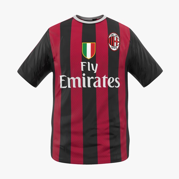 3D model soccer t-shirt milan 2