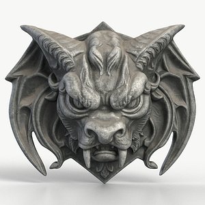 3D Gargoyle Dragon Head 1 Textured model