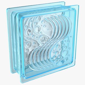 Square Glass Block Ocean View Blue 3D model
