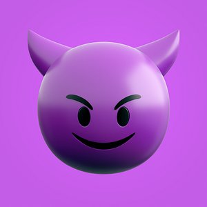 3D cute devil emoji