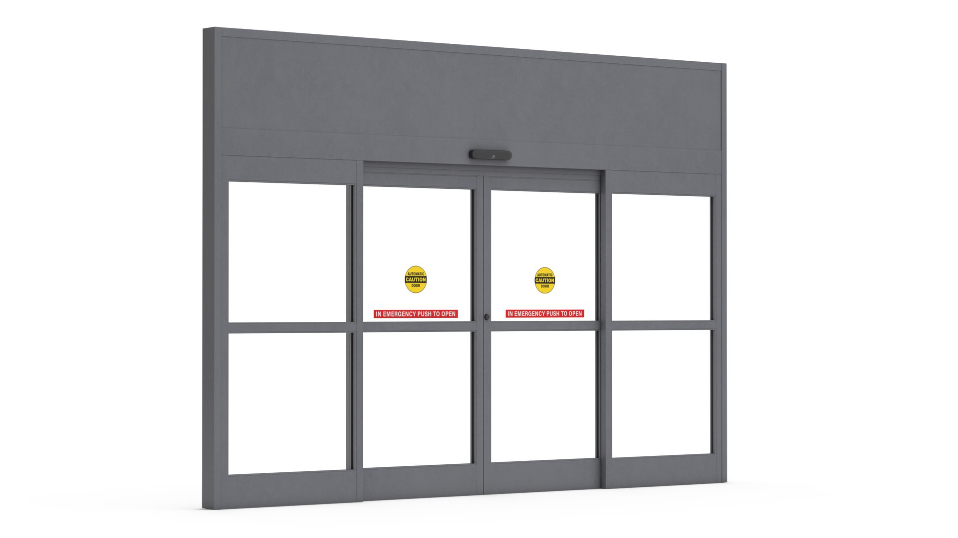 Retail Sliding Door System with Aluminium Framing 3D model preview