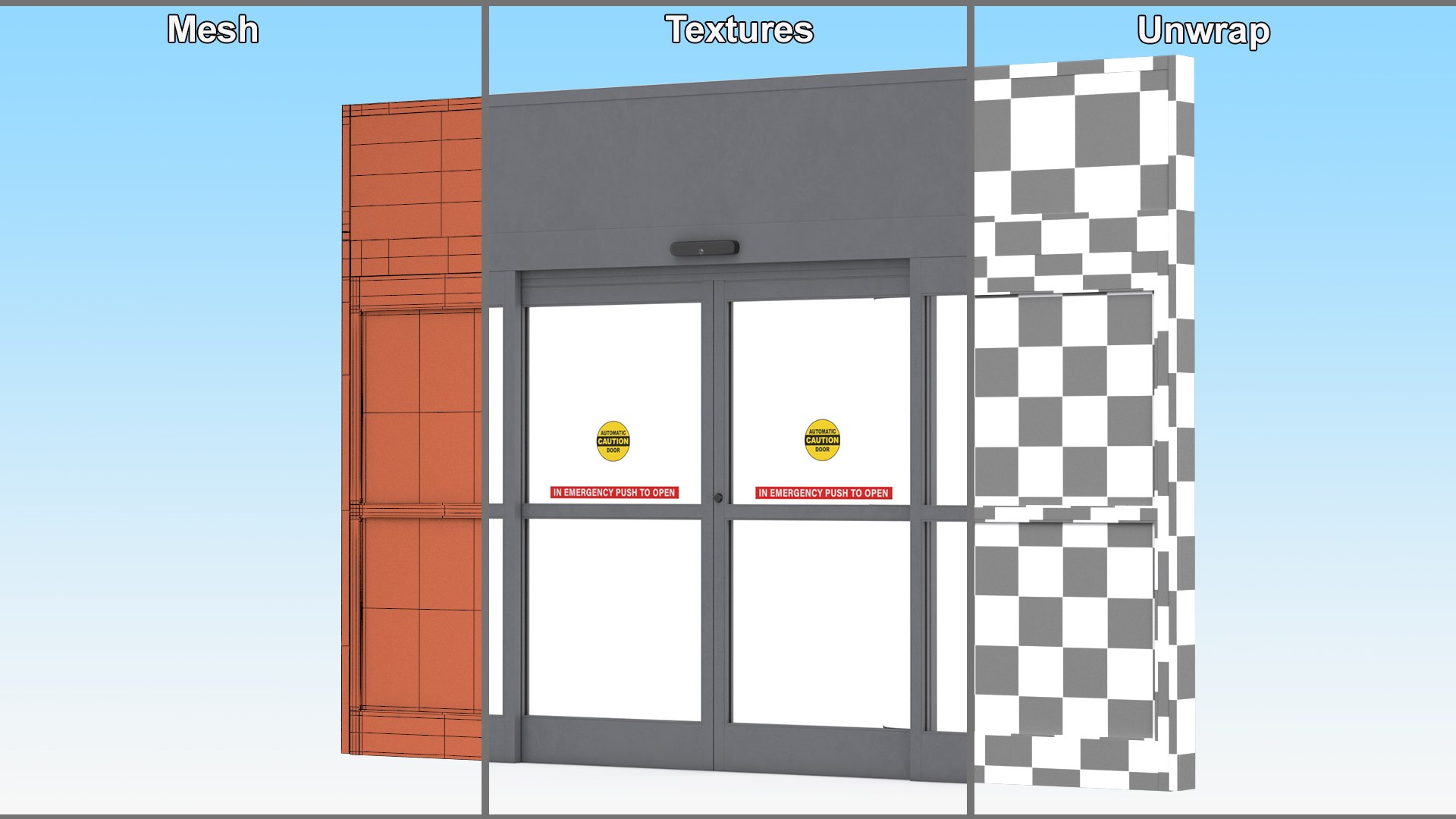 Retail Sliding Door System with Aluminium Framing 3D - TurboSquid 2041555