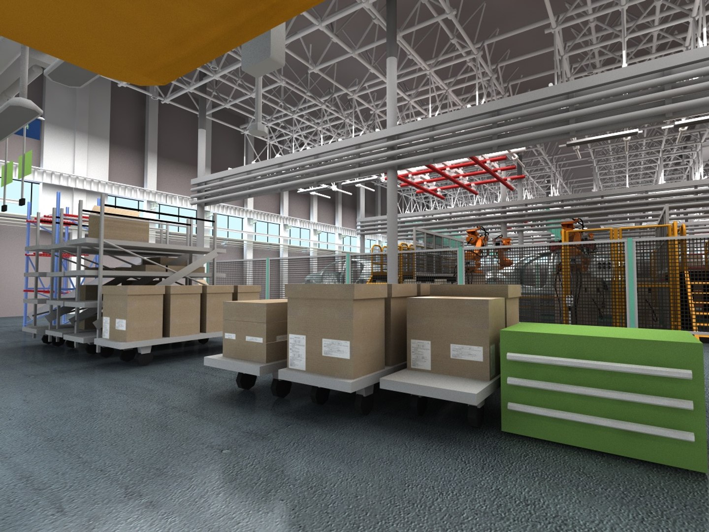 Automobile Production Line 3D Model - TurboSquid 2145011