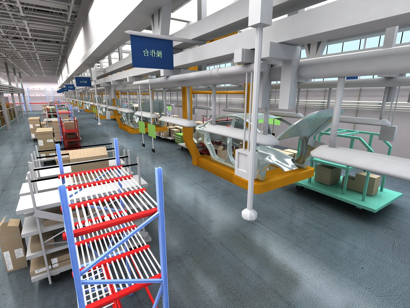 Automobile Production Line 3D Model - TurboSquid 2145011