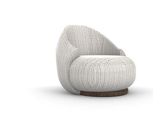 3D Cove Swivel Armchair  Modern Upholstered Lounge Chair